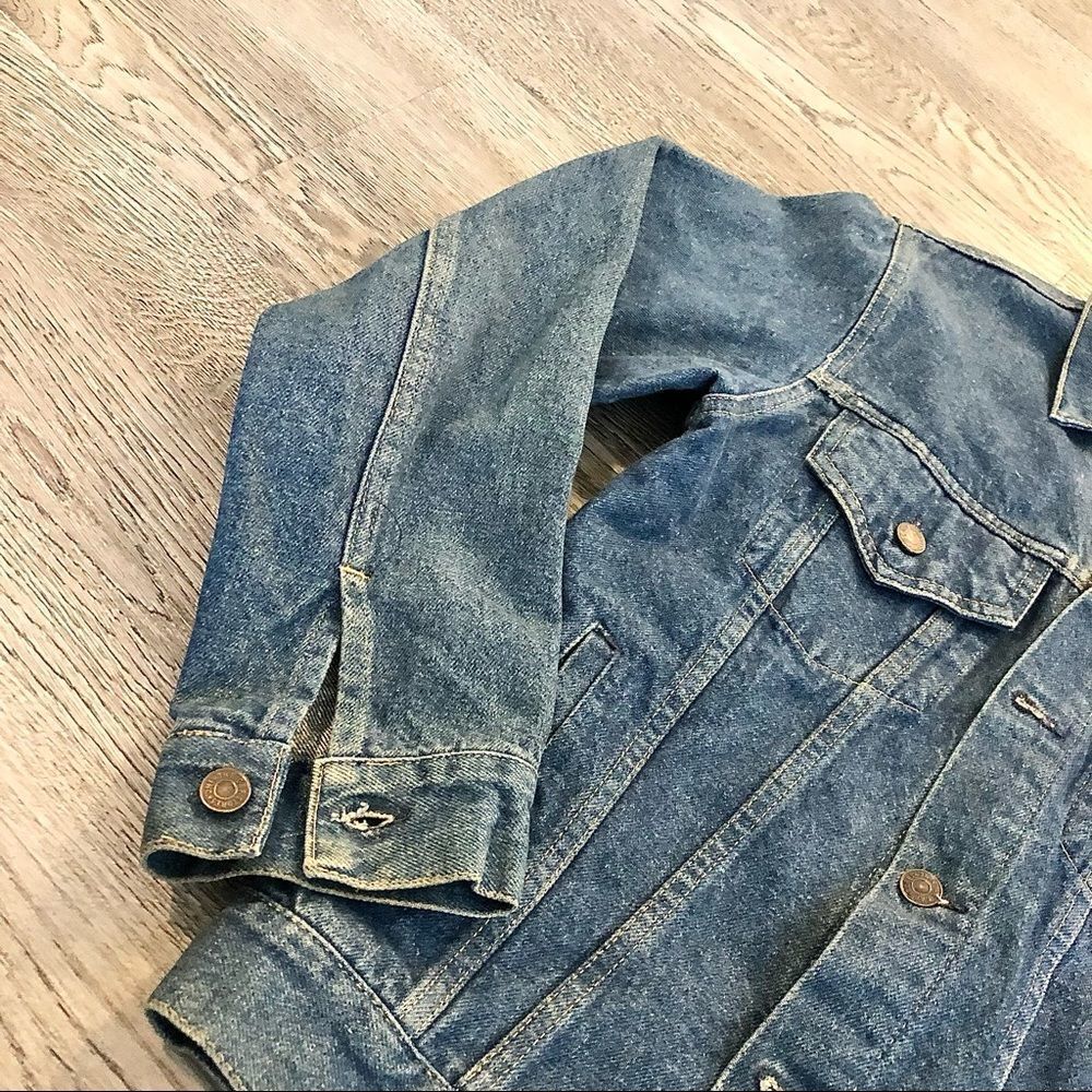 VTG 1980 Gap Pioneer Denim Jacket Wasp The Last Command Embroider Men’s Medium - Picture 5 of 9
